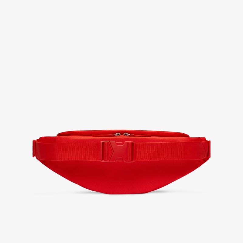 Stylische rote Gürteltasche mit praktischem Reißverschluss und verstellbarem Gurt für vielseitige Nutzung.