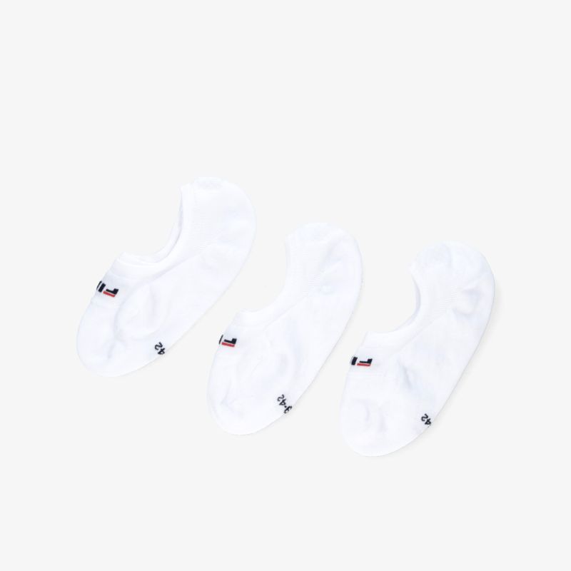 Drei paar weiße, nahtlose Sneakersocken aus atmungsaktivem, elastischem Material für optimalen Tragekomfort