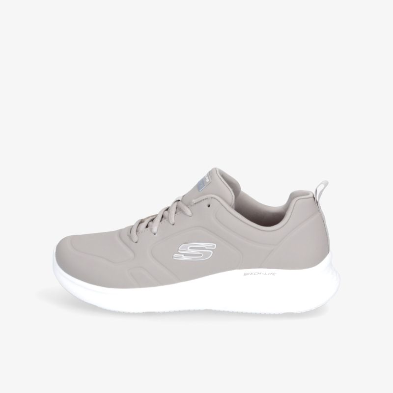Moderner grauer Sneaker mit weißer Sohle, ideal für Alltag und Sport, bietet Komfort und stylisches Design.