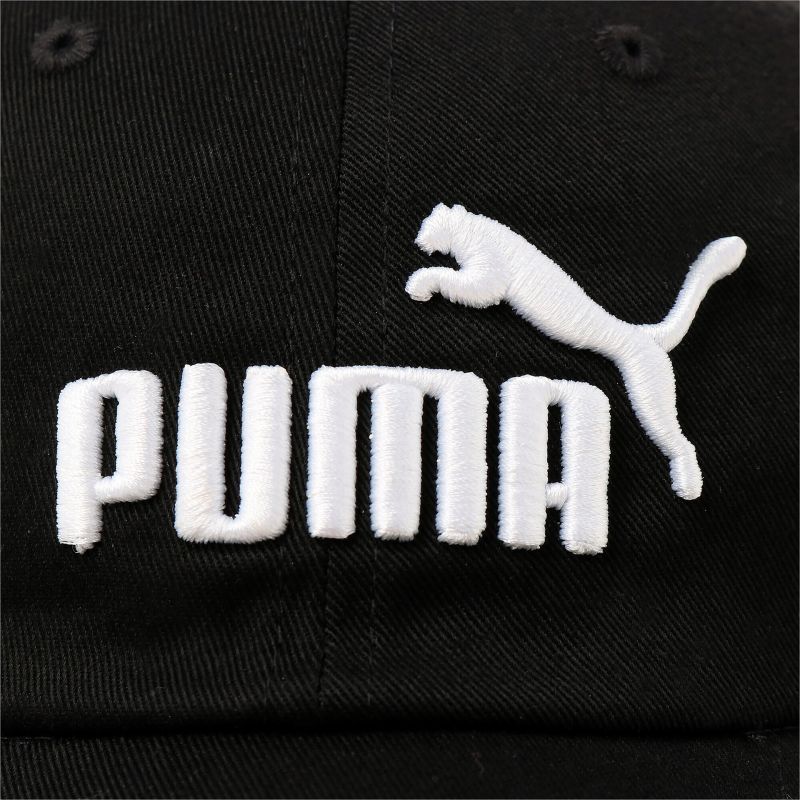 Schwarze Puma-Cap mit weißem Logo, stilvoll und sportlich, perfektes Accessoire für Freizeit und Sport