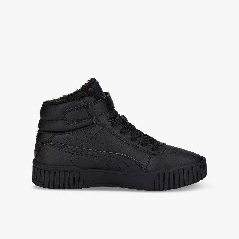 Modischer schwarzer Sneaker mit hohem Schaft und robuster rutschfester Sohle für vielseitigen Komfort.