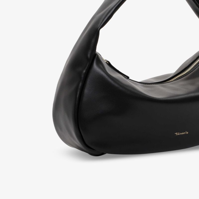 Elegante schwarze Handtasche aus Leder mit modernem Design und stilvollem Look für modische Auftritte.