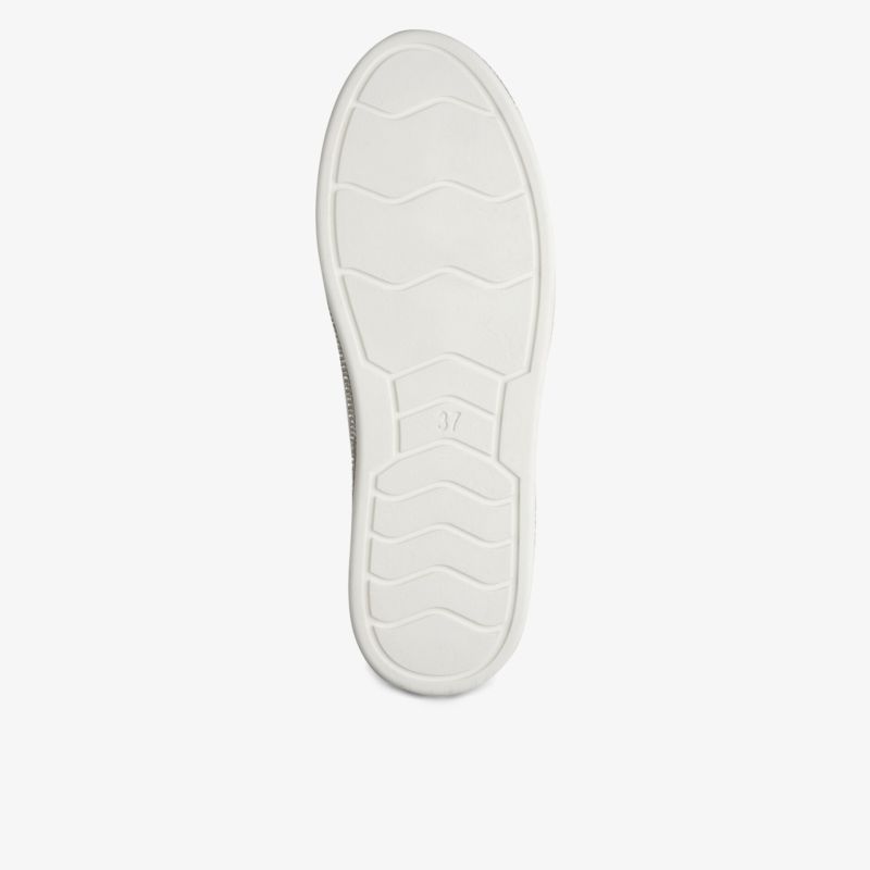 Weiße Schuhsohle mit rutschfestem Profil für optimalen Halt und hohe Langlebigkeit