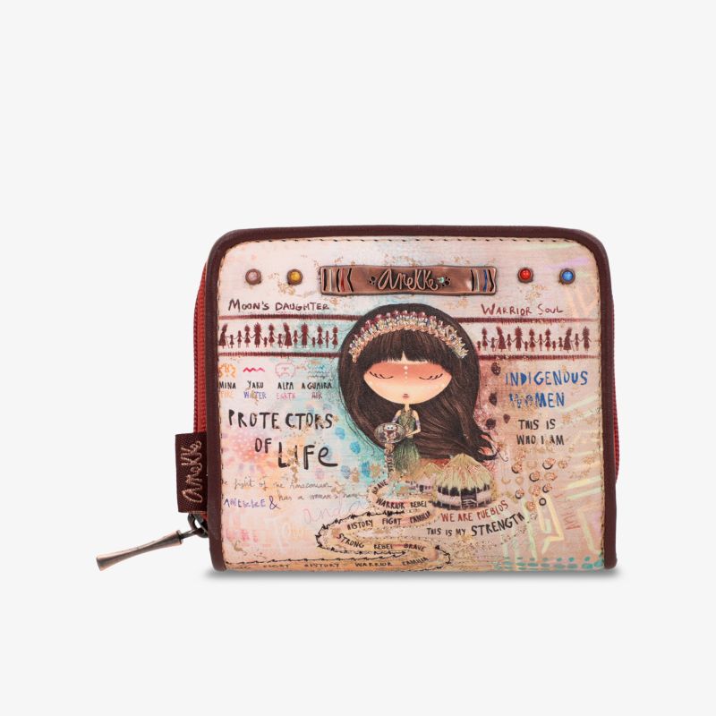 Stilvolle Geldbörse mit kreativem Design und praktischem Reißverschluss für den täglichen Gebrauch.
