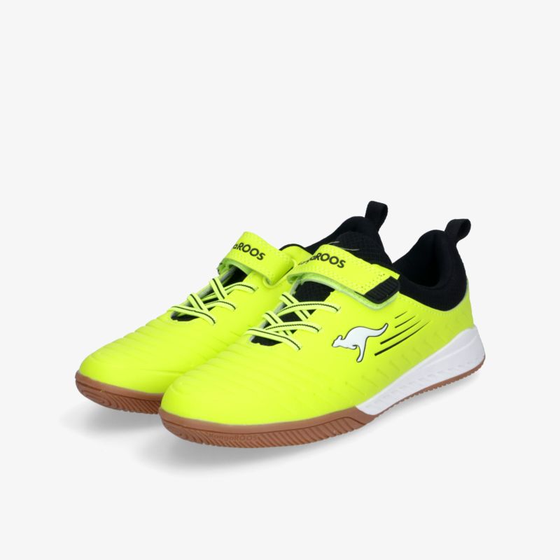 Sportlicher neon-gelber Turnschuh mit Klettverschluss und rutschfester Sohle für optimalen Halt und Komfort