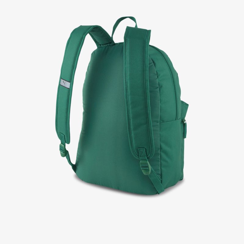 Grüner Rucksack mit ergonomischen, verstellbaren Trägern für komfortable Tragbarkeit. Geräumig und robust.
