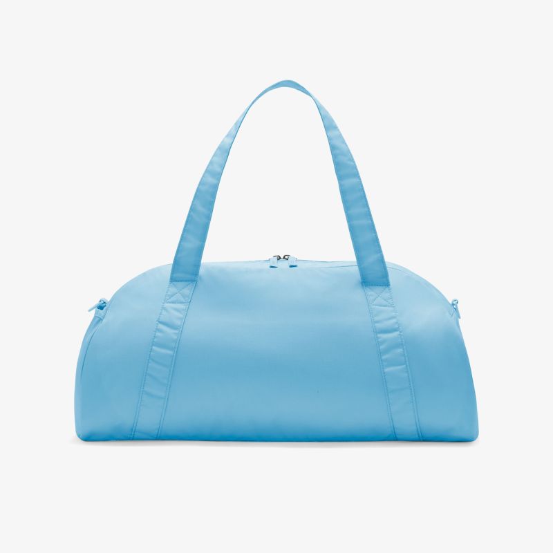 Leichte blaue Sporttasche mit robusten Griffen und Reißverschluss, ideal für Sport und Reisen.