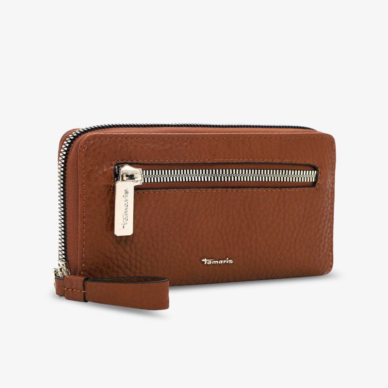 Elegante Leder-Geldbörse mit Reißverschluss und praktischem Design. Ideal für stilvolle Organisation.
