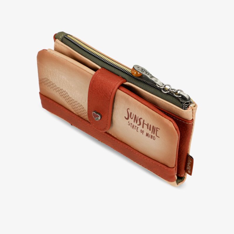 Kompakte Geldbörse aus hochwertigem Leder mit sicherem Verschluss und mehreren Fächern, modernes Design
