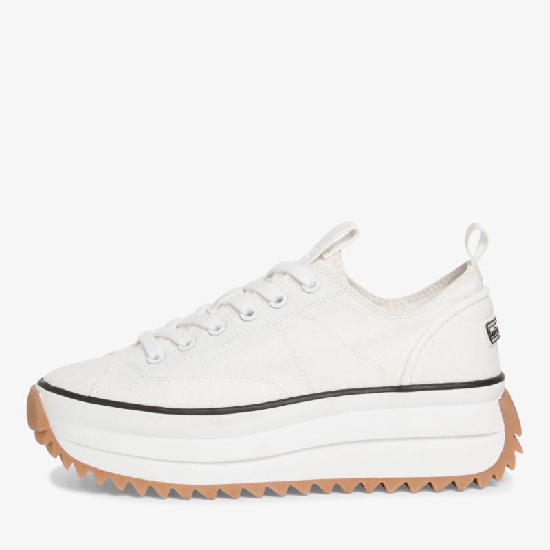Weißer Sneaker mit Plateau-Sohle, trendiges Design für einen modischen Look und hohen Tragekomfort