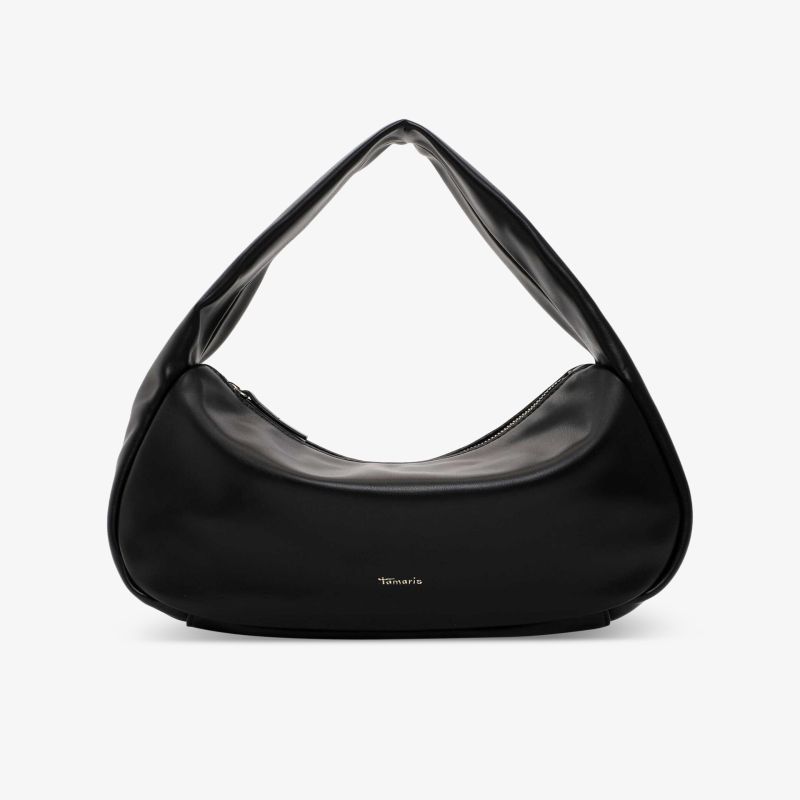 Schwarze elegante Designer-Handtasche mit einzigartiger Form und luxuriösem Look