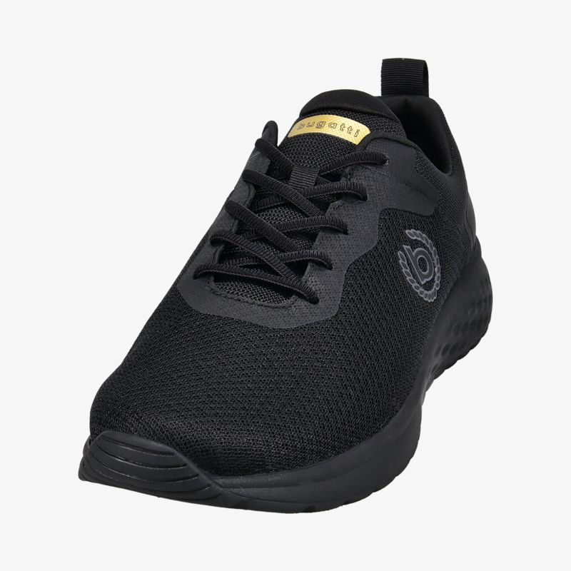 Leichter, atmungsaktiver Laufschuh mit sportlichem Design und bequemer Passform in Schwarz.