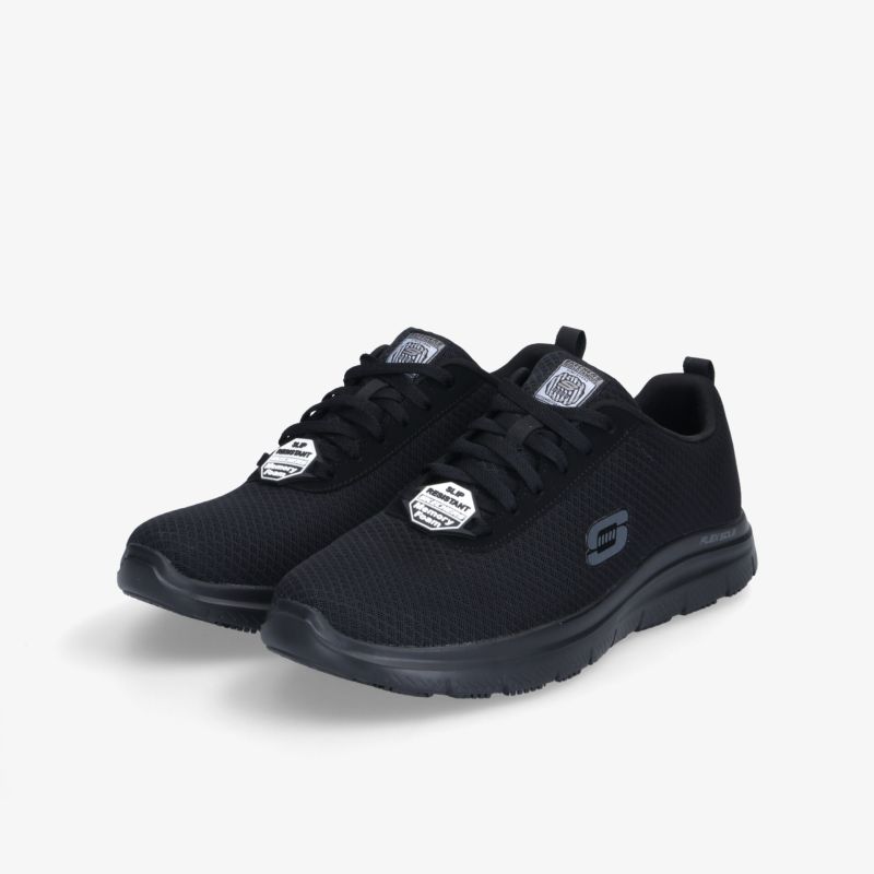 Schwarze Sneakers mit gepolsterter Sohle, ideal für komfortables Gehen und sportliche Aktivitäten.