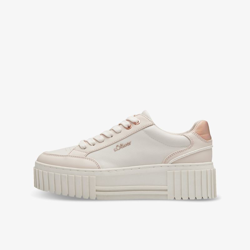 Moderner Plateau-Sneaker in Weiß mit stilvollem Design und robuster Sohle für ultimativen Komfort und Vielseitigkeit.