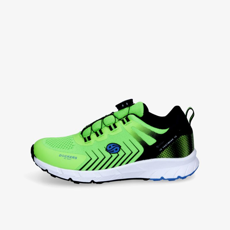 Leichter, atmungsaktiver Sportschuh in auffälligem Grün mit stoßdämpfender Sohle und optimalem Tragekomfort.