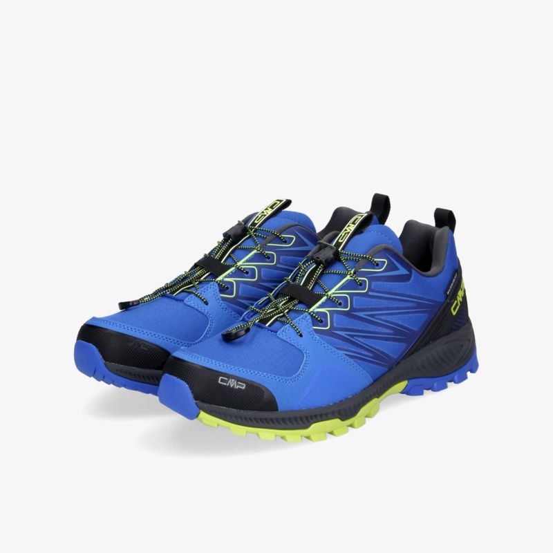 Blaue Sport-Schuhe mit grünem Akzent und rutschfester Sohle für optimalen Halt und Komfort