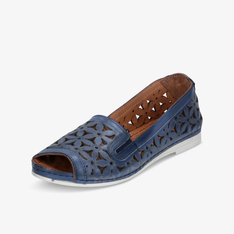 Leichter, atmungsaktiver blauer Sommerschuh mit offener Spitze und flexiblem Design für hohen Tragekomfort