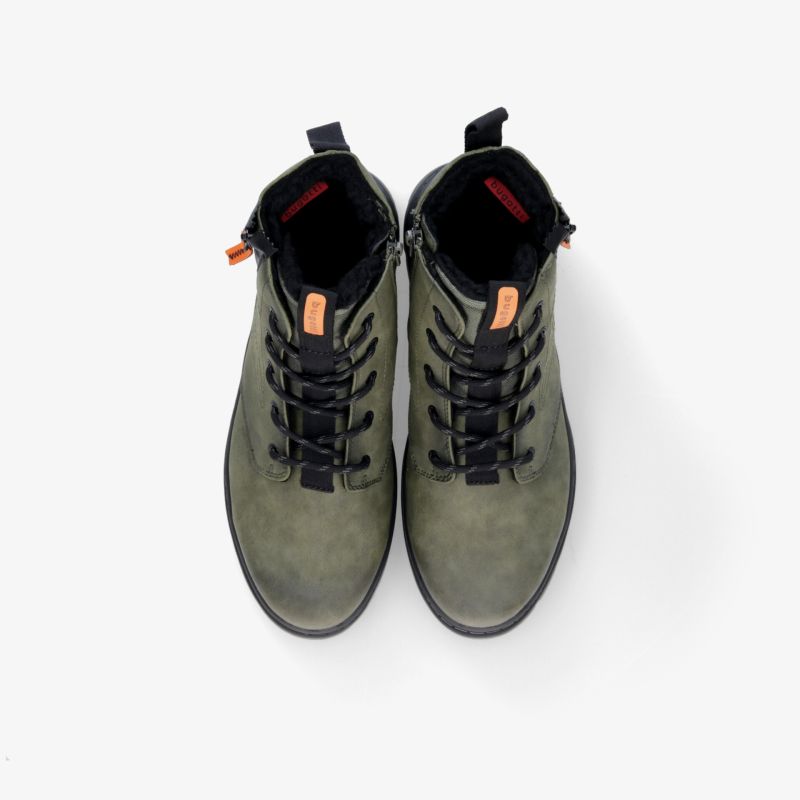 Grüne Schnürstiefel mit robuster Sohle, modernem Design und vielseitig einsetzbar für jeden Anlass.