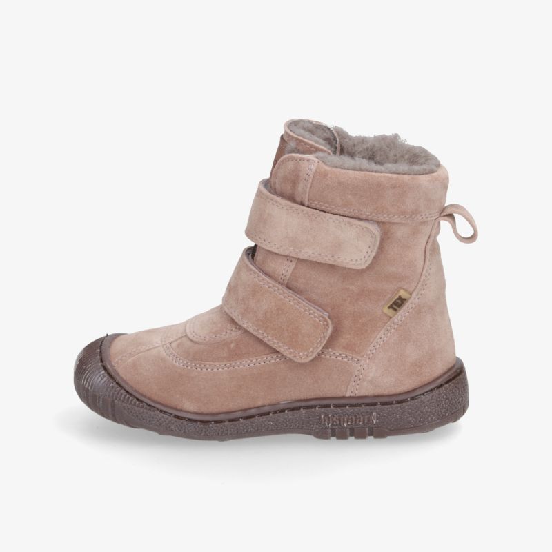 Stilvolle Velcro-Stiefel aus Wildleder mit warmem Futter und robuster Sohle für optimalen Komfort.