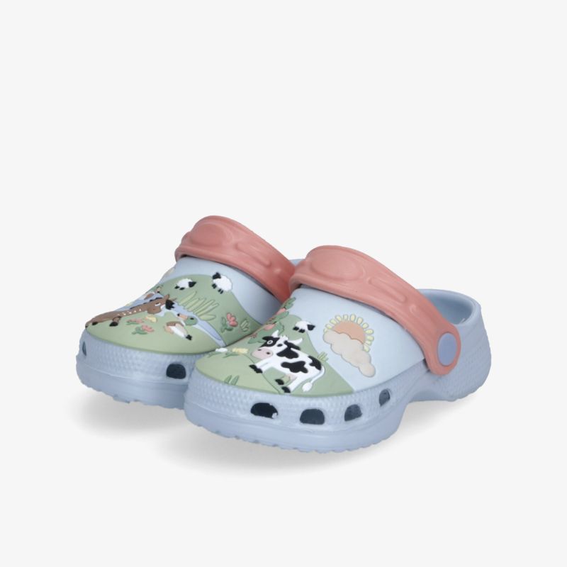 Farbenfrohe leichte Clogs mit tierischen Motiven, bequeme Passform und robuster, rutschfester Sohle