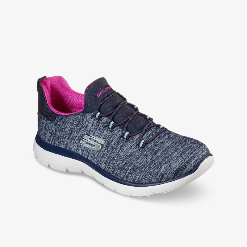Moderner, sportlicher Schuh in Blau mit Pink. Ideal für Freizeit und Alltag, bietet hohen Tragekomfort.