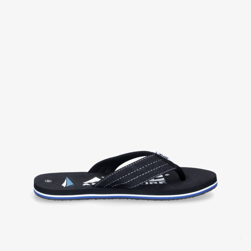 Bequeme und stylische schwarze Flip-Flops mit rutschfester Sohle, ideal für Strand und Freizeit.