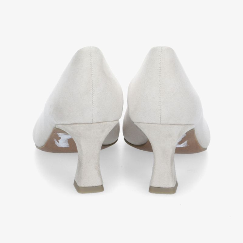 Elegante weiße Lederpumps mit komfortablem Absatz, ideal für formelle Anlässe und stilvolle Auftritte.