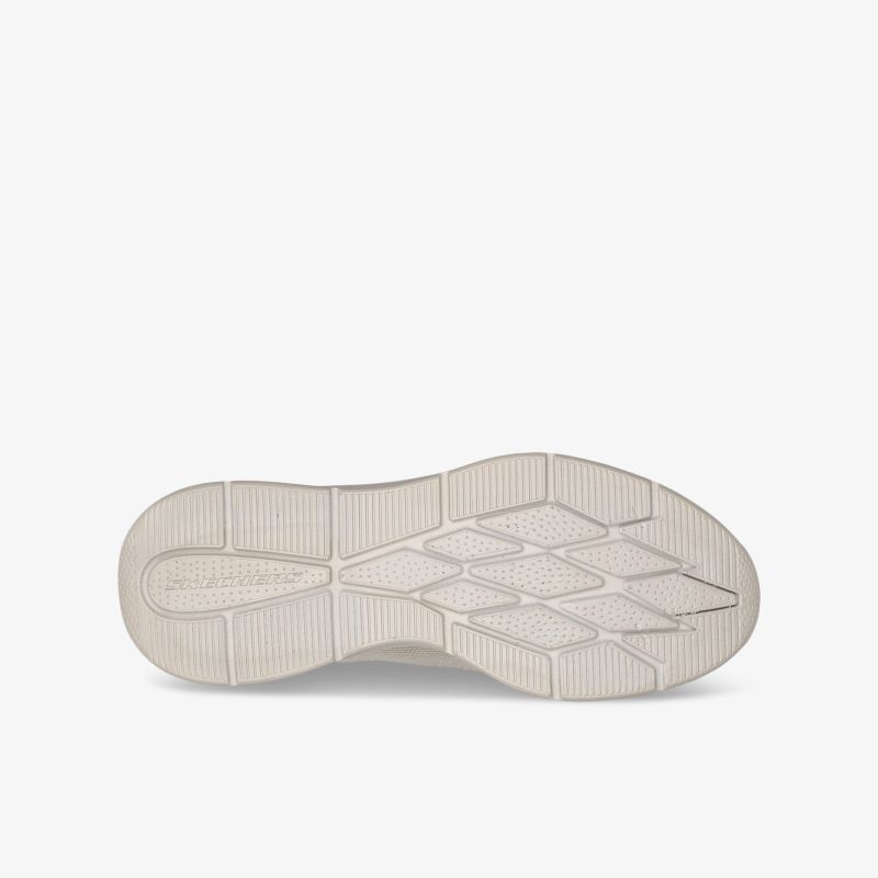 Weiße Schuhsohle mit strukturiertem Profil für optimalen Grip und komfortables Gehen auf verschiedenen Untergründen