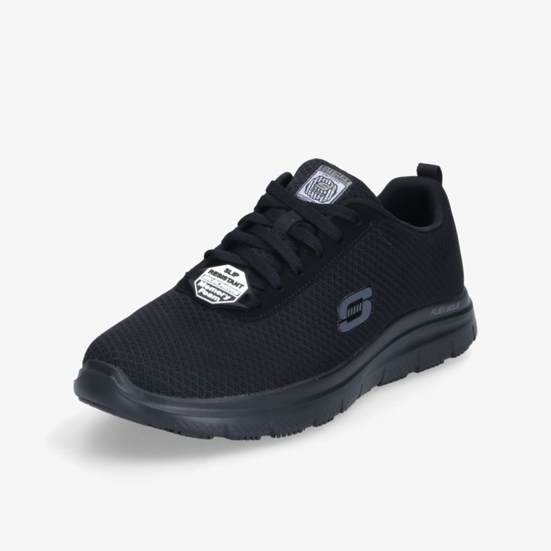 Schwarzer Sneaker mit atmungsaktivem Obermaterial und gepolsterter Sohle für optimalen Komfort.