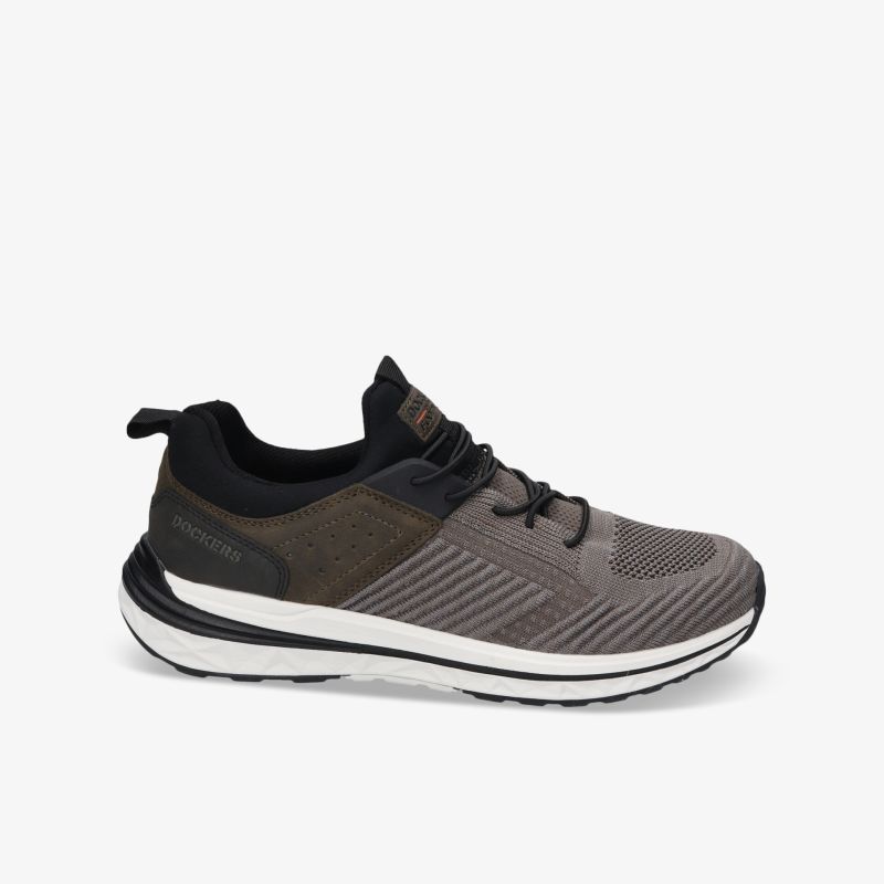 Leichter grauer Sportschuh mit atmungsaktivem Material, komfortabler Passform und rutschfester Sohle seitlich gezeigt