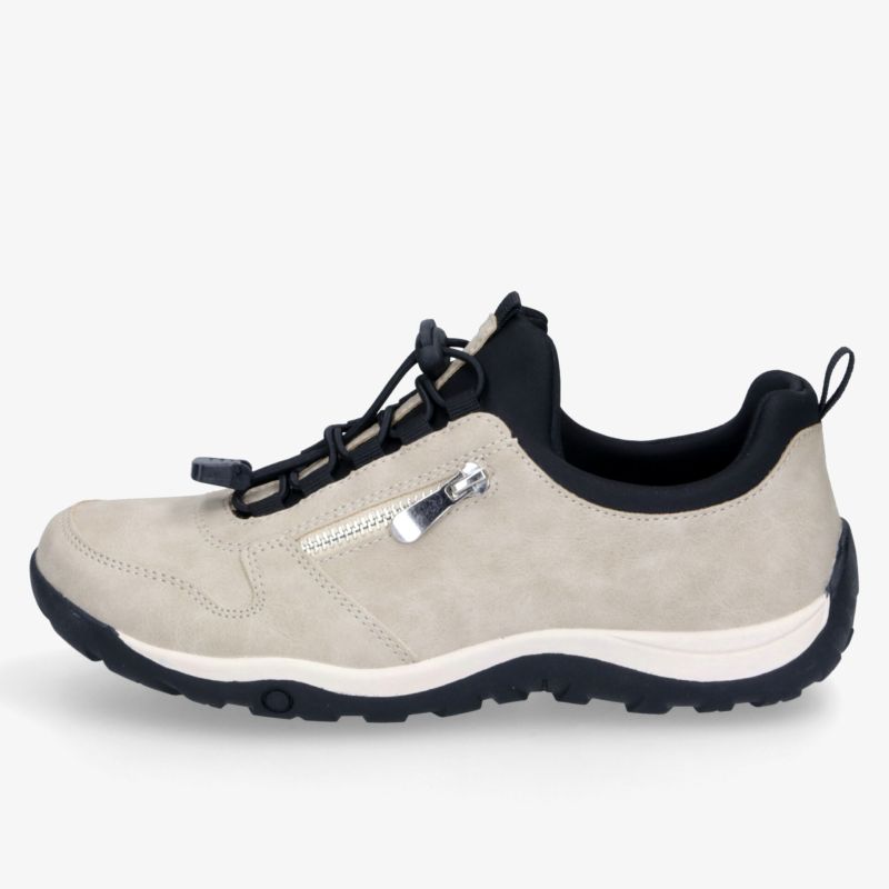 Seitenansicht eines bequemen, robusten und leichtgängigen Sportschuhs mit Reißverschluss und stoßdämpfender Sohle