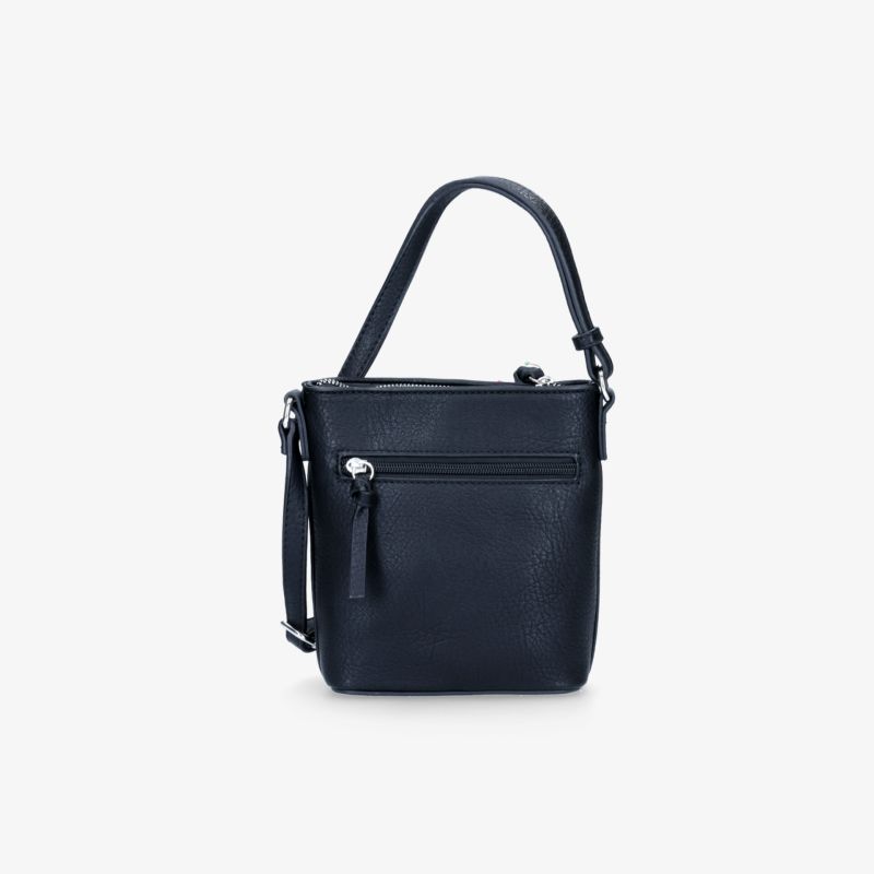 Elegante schwarze Umhängetasche mit praktischem Reißverschluss, perfekt für einen stilvollen Auftritt.