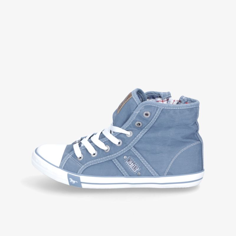 Modischer blauer High-Top-Sneaker mit komfortabler Passform und langlebiger Sohle für Freizeitaktivitäten.