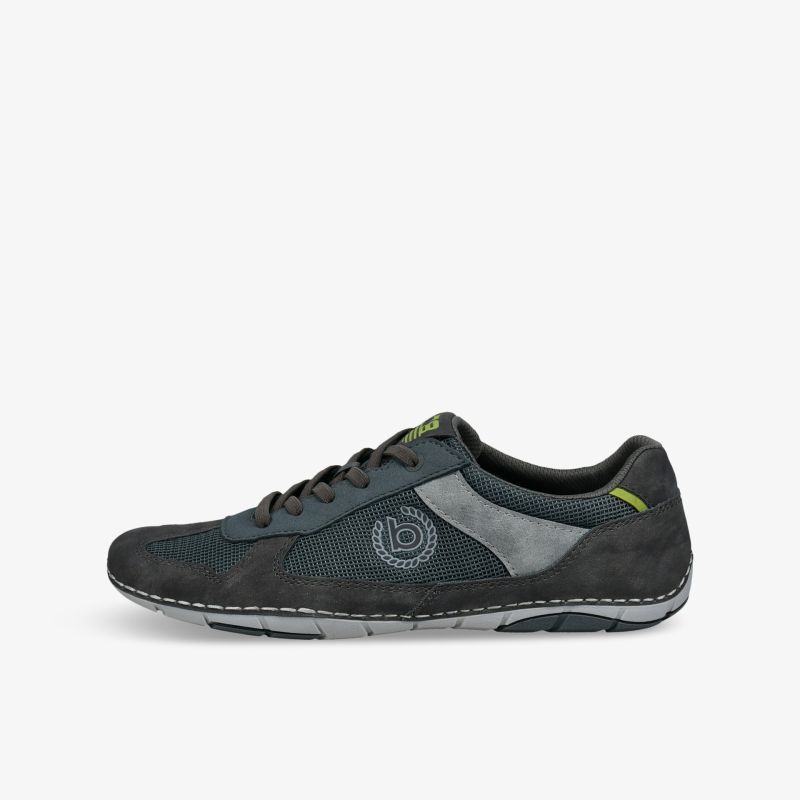 Schwarzer leichter Sneaker seitliche Ansicht mit atmungsaktivem Material und sportlichem Design