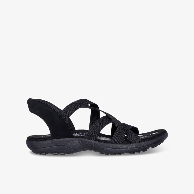 Leichte schwarze Sandale mit verstellbaren Riemen und rutschfester Sohle, ideal für komfortables Tragen