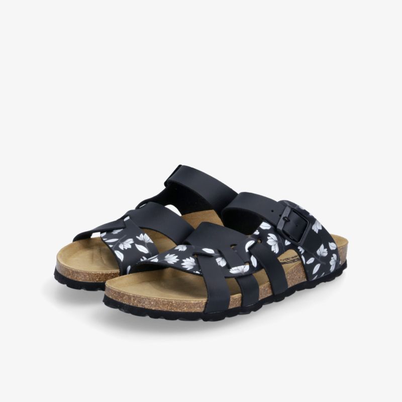 Schwarze Sandalen mit verstellbaren Riemen und komfortabler Sohle für lässige Sommermode