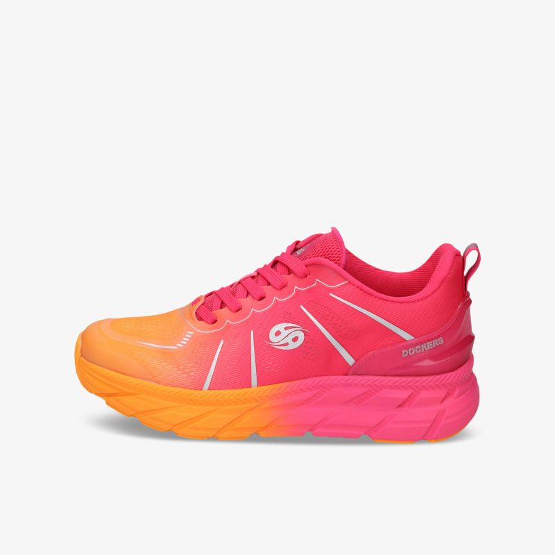 Bequemer, sportlicher Sneaker in leuchtendem Pink-Orange mit auffälligem Design und optimaler Passform