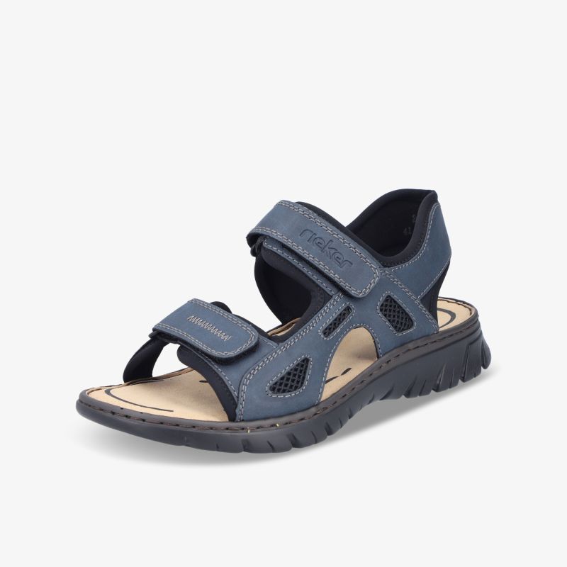 Sportliche blaue Sandale mit verstellbaren Klettverschlüssen und rutschfester Sohle für hohen Komfort