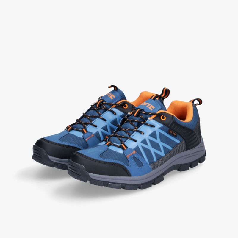 Robuste blaue Wanderschuhe mit bequemer Passform und rutschfester Sohle in einer modernen Farbkombination.