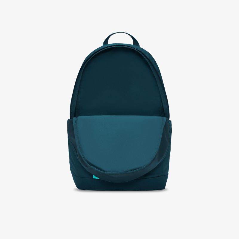 Moderner Rucksack in Türkis und Blau mit geräumiger Fronttasche und stabilem Tragegriff, perfekte Frontansicht