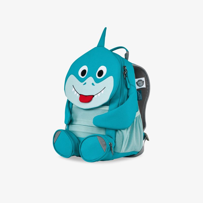 Kinder-Rucksack mit fröhlichem Hai-Design, gepolsterte Träger und großem Stauraum für Alltag und Schule