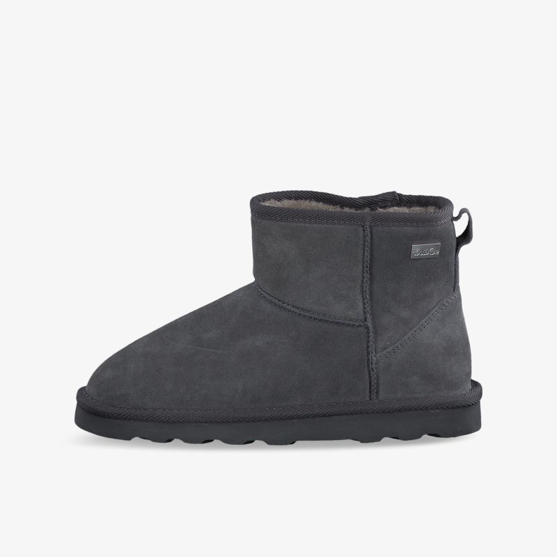 Komfortable graue Stiefelette mit weichem Innenfutter und rutschfester Sohle für kühle Tage.