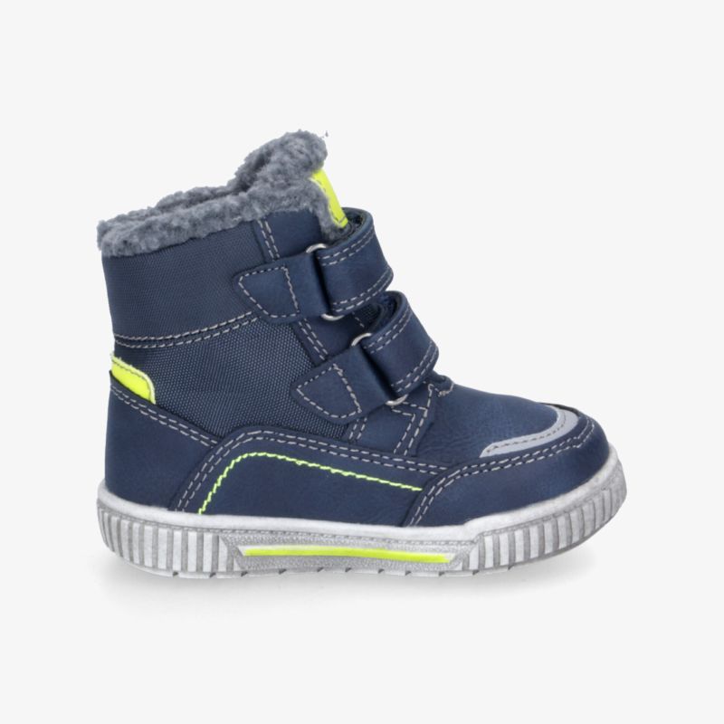 Bequemer blauer Winterstiefel mit weicher Innenfütterung und rutschfester Sohle