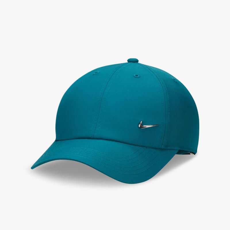 Stylische türkisfarbene Sportcap mit markantem Logo, ideal für modische Auftritte.