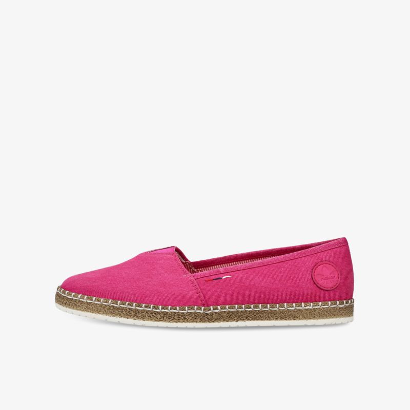 Leichte rosa Espadrille mit atmungsaktivem Baumwollstoff, flexibler und rutschfester Sohle, ideal für bequemes Tragen im Sommer