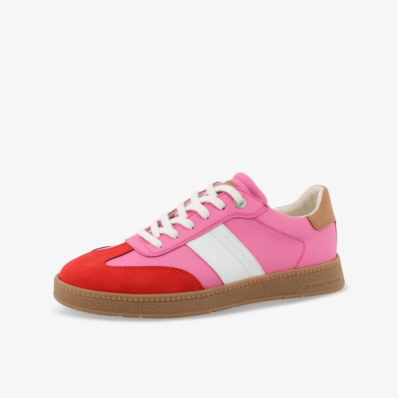 Sportlicher rosa-rot-weißer Sneaker mit bequemer Passform und langlebiger, leichter Sohle, modisch und atmungsaktiv