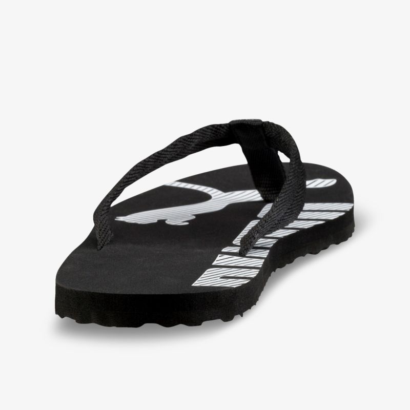 Schwarze Flip Flops mit rutschfester Sohle und modernem Design für komfortable Freizeitmomente.