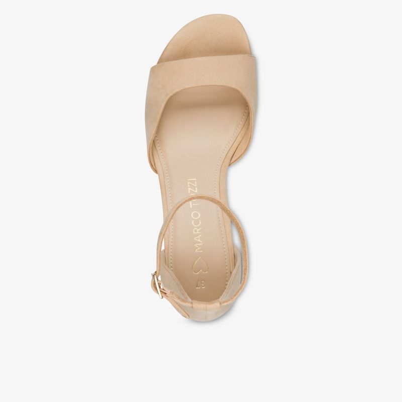 Bequeme Sandale mit verstellbarem Knöchelriemen in eleganter, neutraler Farbe und leichtem Design
