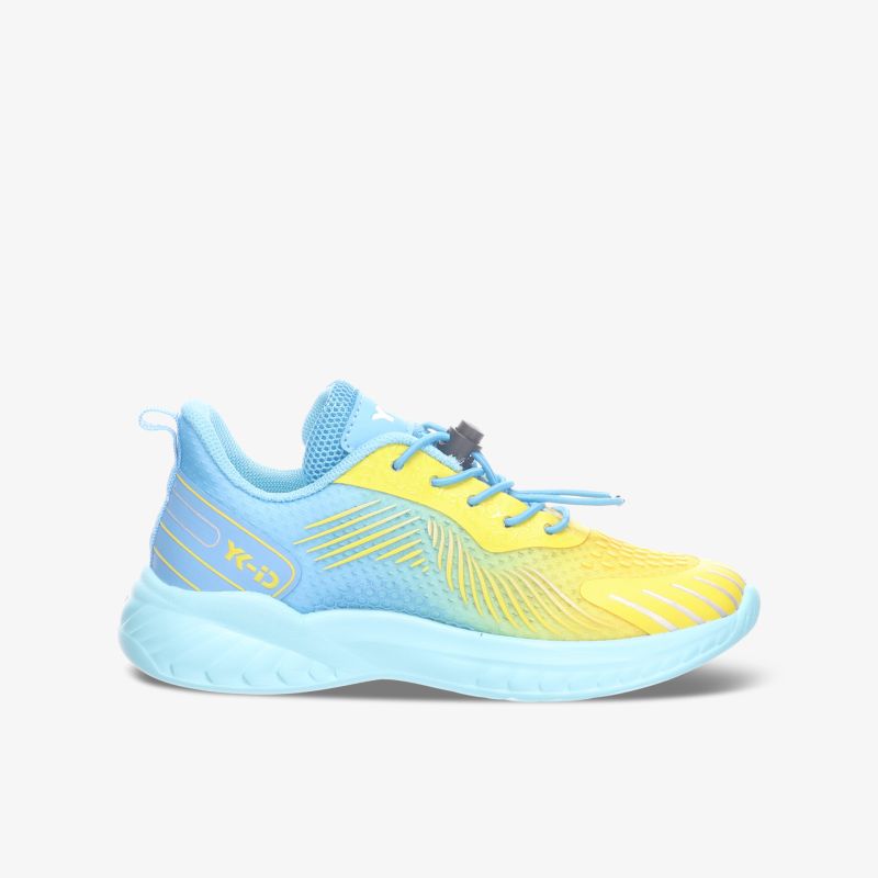 Leichter und farbenfroher Sportschuh in Blau und Gelb mit komfortabler Passform und rutschfester Sohle.