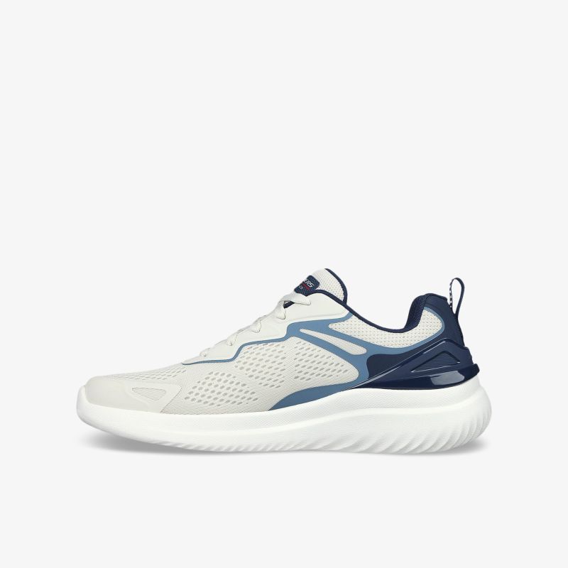 Leichter, atmungsaktiver Sneaker mit sportlichem Design in Weiß und Blau, ideal für Komfort und Stil.